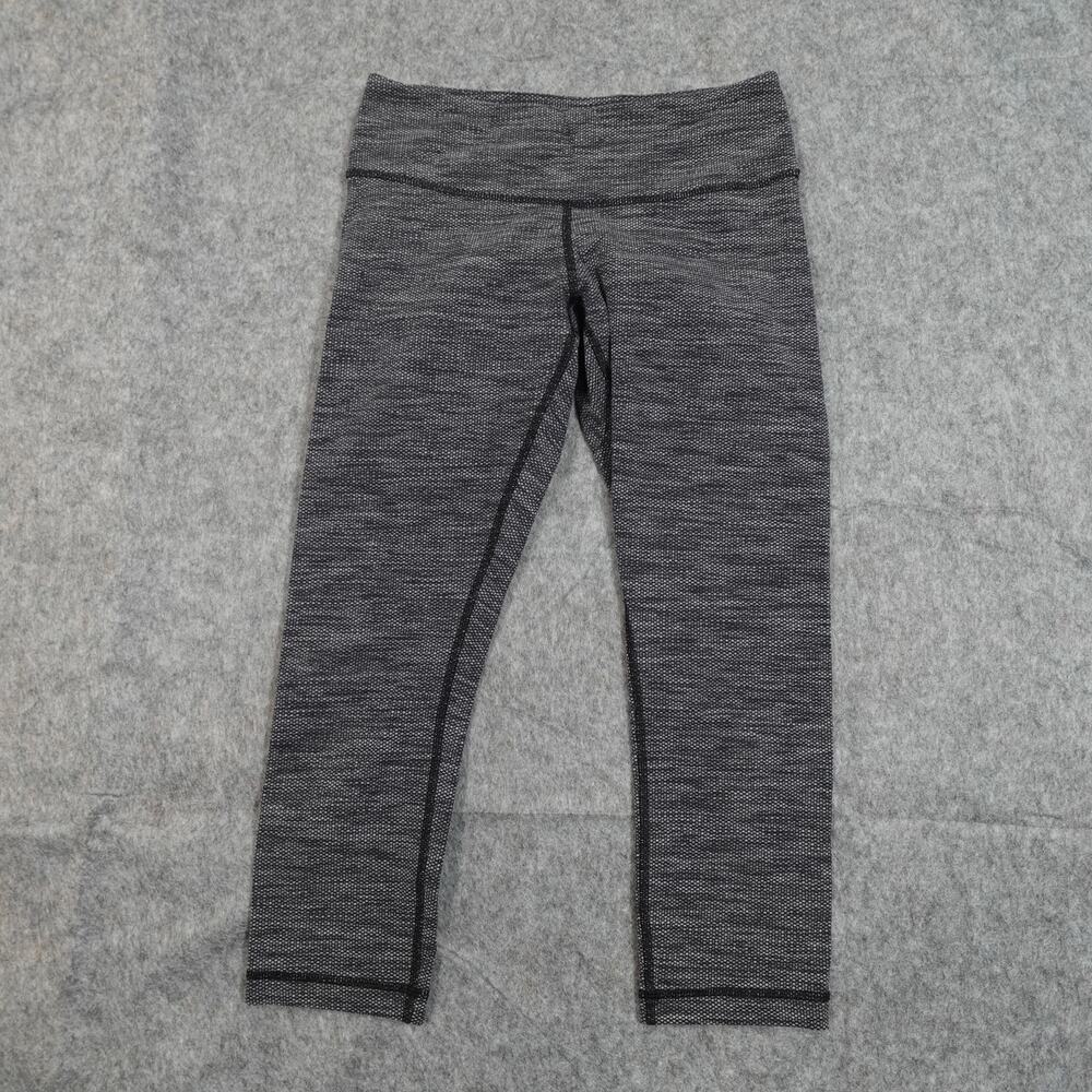 Lululemon Leggings Womens‎ 4 Wunder Under Crop 21" Run Yoga Workout Gym Gray
